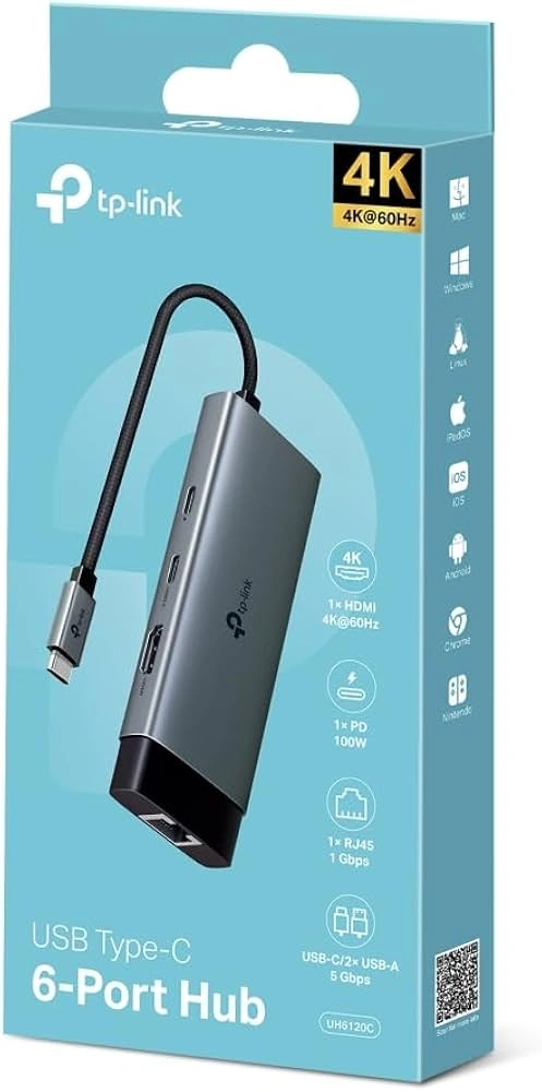 Разветвитель USB 3.0 TP-LINK UH6120C (UN) USB Type-C 6-Port Hub