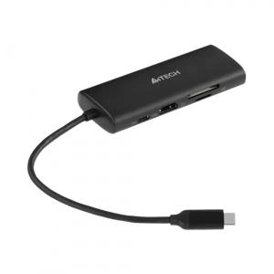 Разветвитель USB 3.0 A4TECH DST-80C Ash Grey 8-IN-1 (1 х USB 2.0, 1 х USB 3.0, 1 х USB Type-C 2.0, 1 х HDMI, 1 x TF, 1 x SD, 1 х GLAN)