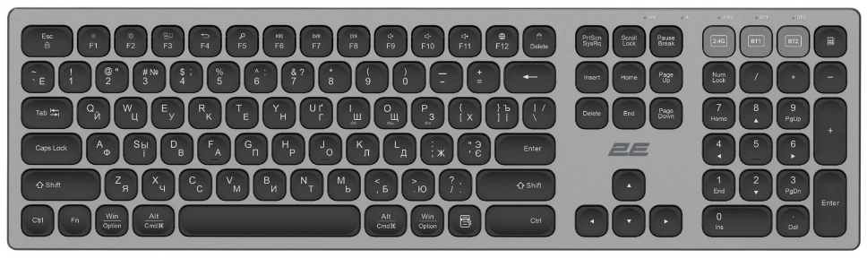 Беспроводная клавиатура 2E KS270 105key, WL/BT Black
